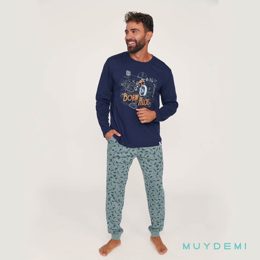 Pijama hombre Born to ride - MUYDEMI