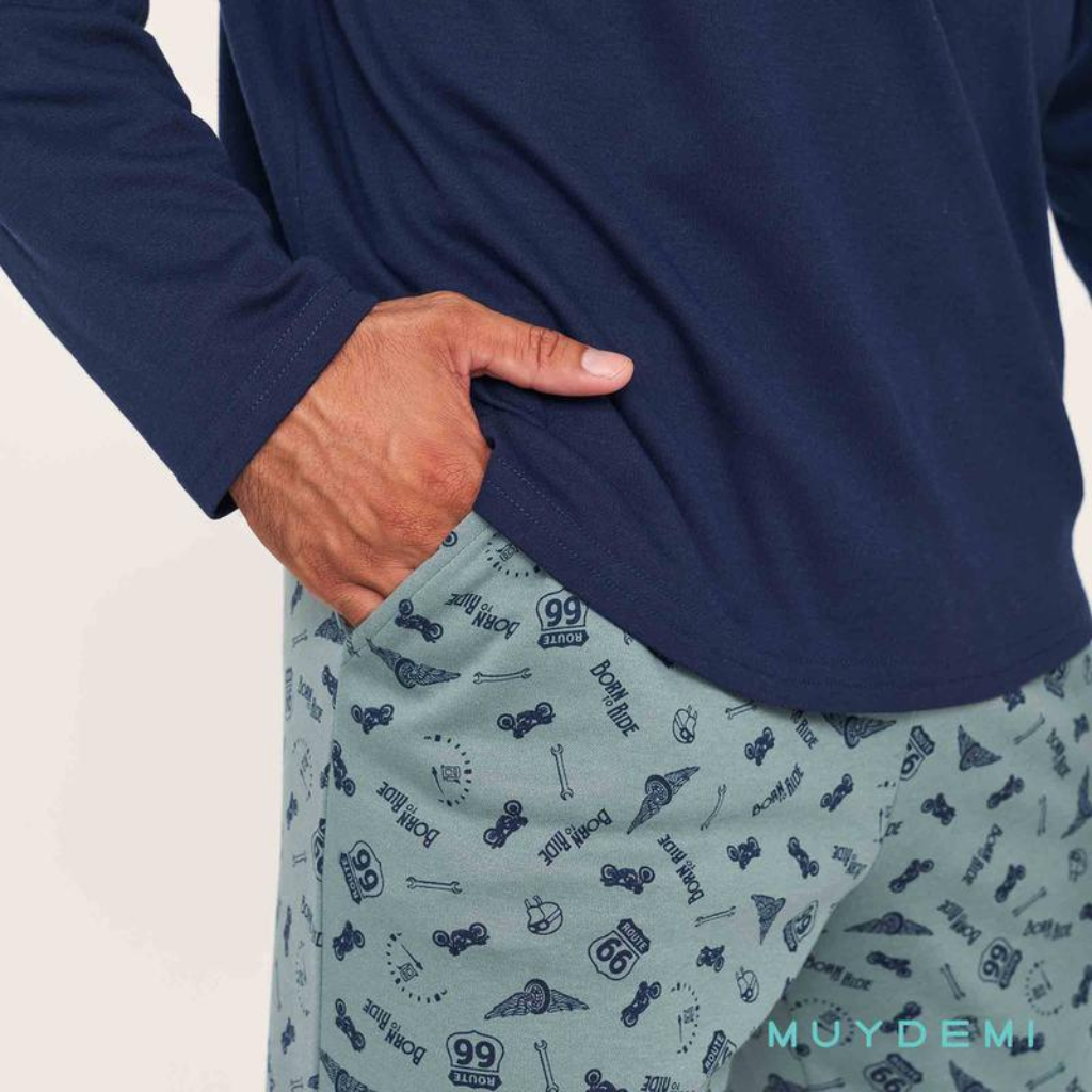 Pijama hombre Born to ride - MUYDEMI