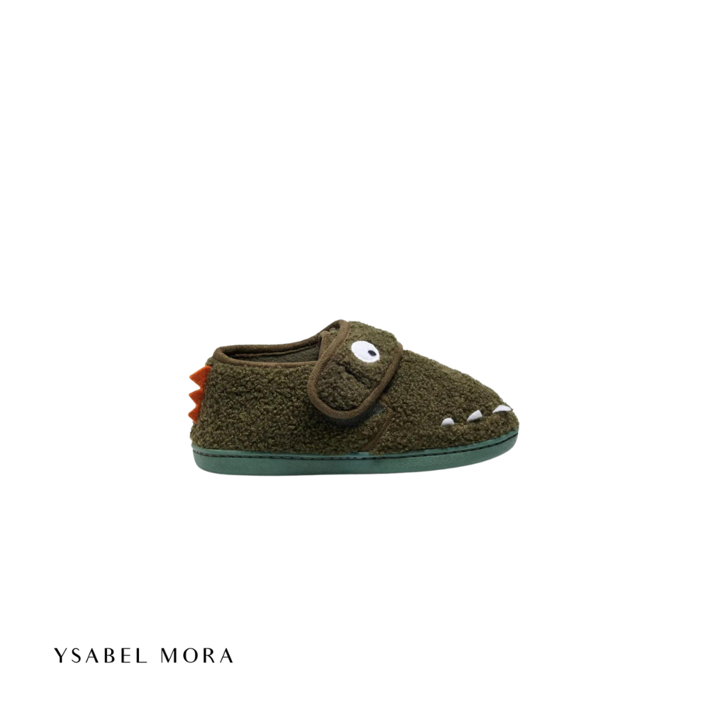 Zapatillas de casa dino infantiles cierre adherente - Ysabel Mora