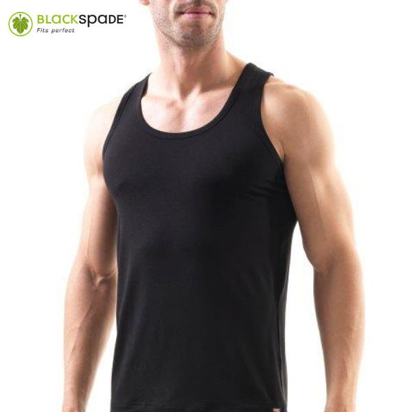 Camiseta Tender Cotton Tirante Hombre Negra - BLACKSPADE