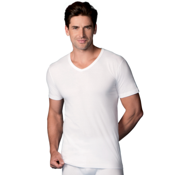 Camiseta Interior Manga Corta Cuello Pico A0508 - ABANDERADO