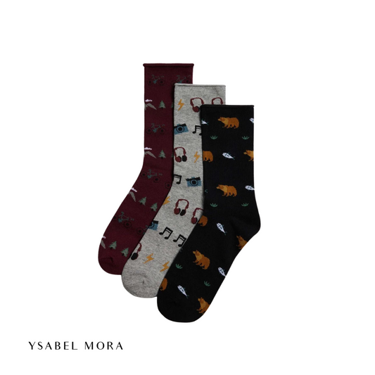 Calcetines sin puño pack 3 - Ysabel Mora