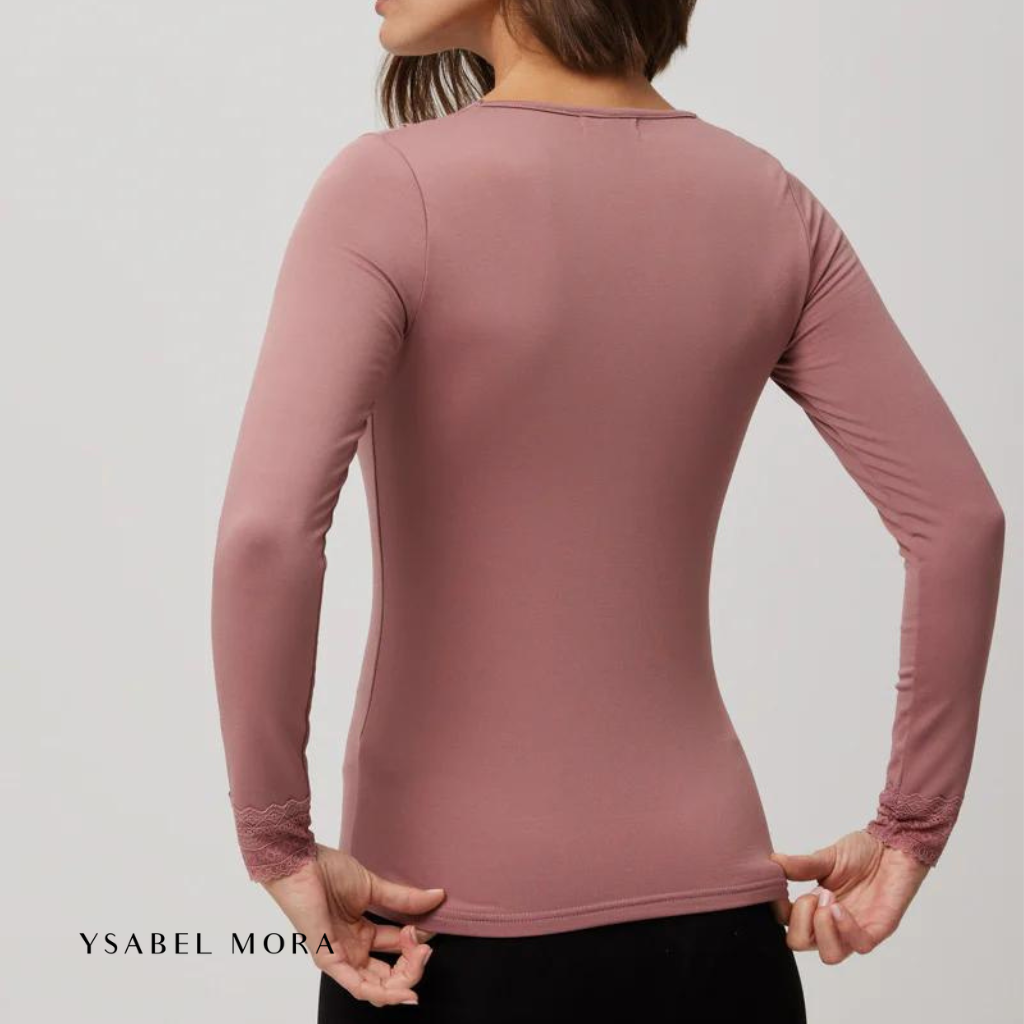 Camiseta Termica Manga Larga y Cuello Pico Mujer YSABEL MORA Mercerias Charo