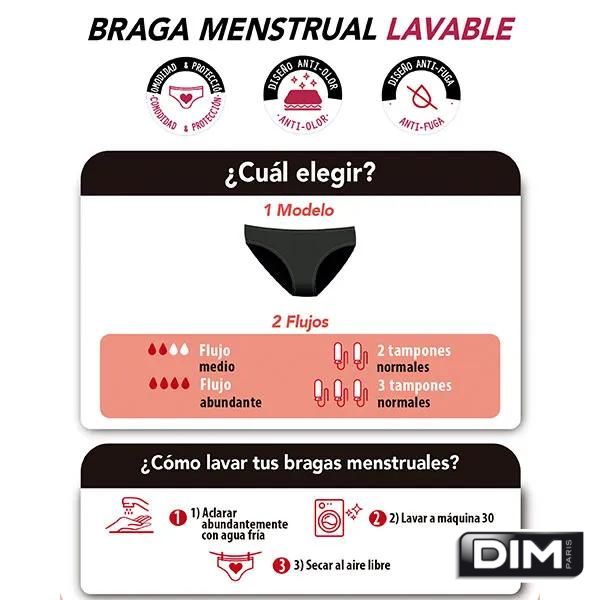 Braguita Menstrual Lavable de Algodón BIO Flujo Abundante - DIM Protect